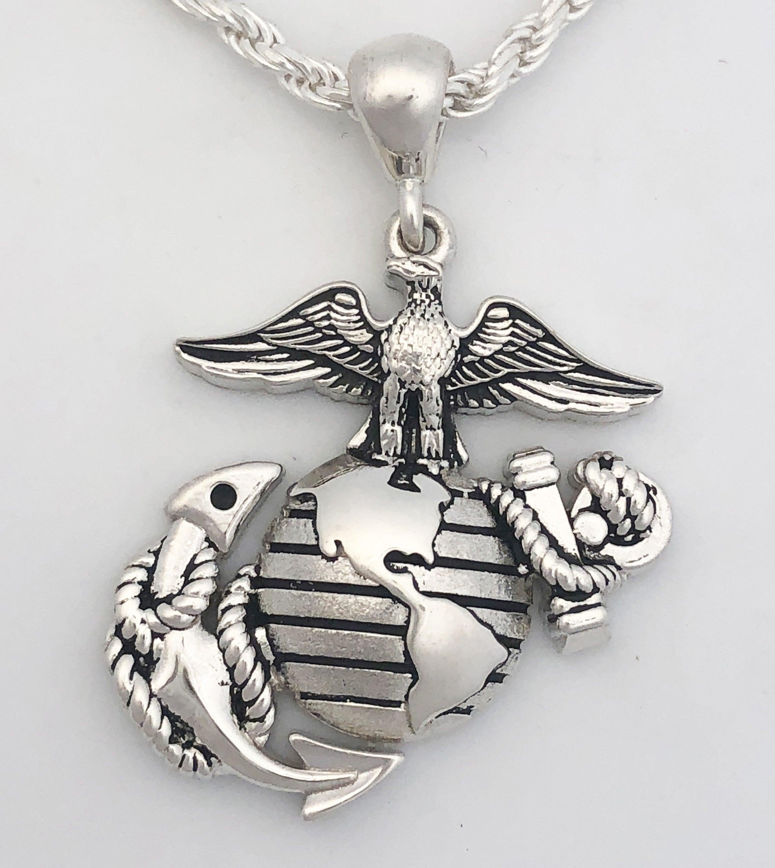 Commission Marine Corps Emblem Cross Pendant