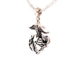 Marine Corps Necklace - Eagle Globe and Anchor Sterling Silver Pendant