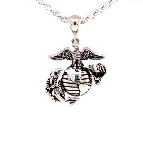 Marine Corps Necklace - Eagle Globe and Anchor Sterling Silver ...