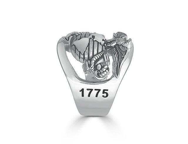 Rothco Stainless Steel USMC Eagle, Globe & Anchor Ring - Black, Size 13, Officially Licensed Marine Corps Ring