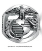 Marine Corps Ring with USMC and 1775 - MR100 HD Sterling Silver Eagle Globe and Anchor