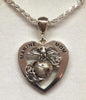 Marines Heart (tm) Marine Mom Necklace Sterling Silver