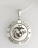 Solid Gold USMC Eagle Globe and Anchor Necklace