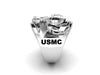 The Marine Corps Ring ~ Open Back Design, Sterling Silver with Rank