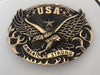 USA American Strong Eagle Belt Buckle Solid Bronze